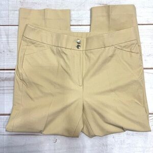 Chico’s Khaki Tan Lightweight Cropped Pants Button Zip Fly Size .5/Women’s 6